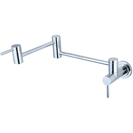 Pioneer Industries Wall Mount Pot Filler, NPT, Potfiller, Polished Chrome, Weight: 8.3 2MT600